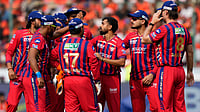 SRH Vs LSG LIVE Score, IPL 2026: Klaasen And Reddy Continue Rebuild With 7 Overs To Go | 73/4 (13) (AP Photo/Mahesh Kumar A.) : Lucknow Super Giants' Prince Yadav, centre, celebrates the wicket of Sunrisers Hyderabad's captain Ishan Kishan during the Indian Premier League cricket match between Sunrisers Hyderabad and Lucknow Super Giants in Hyderabad, India, Sunday, April 5, 2026.
