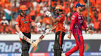 SRH Vs LSG, IPL 2026: Heinrich Klaasen, Nitish Kumar Reddy Slam Fifties After Top-Order Collapse Photo: AP/Mahesh Kumar A. : Sunrisers Hyderabad's Heinrich Klaasen, left, celebrates his fifty runs with teammate Nitish Kumar Reddy during the Indian Premier League cricket match between Sunrisers Hyderabad and Lucknow Super Giants in Hyderabad, India.