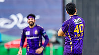 teamquetta/X : Quetta Gladiators cricketers in action during PSL 2026 at Gaddafi Stadium in Lahore.