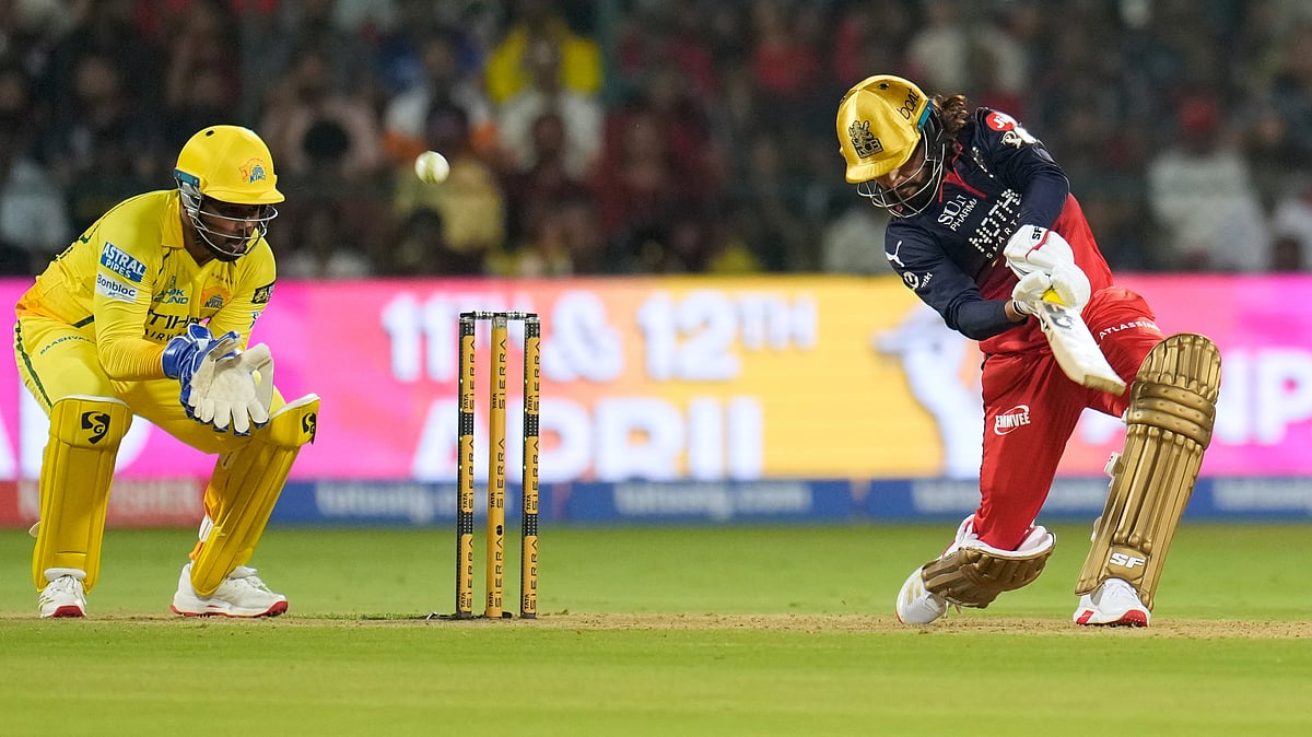 Royal Challengers Bengaluru's captain Rajat Patidar plays a shot during the Indian Premier League cricket match. - AP