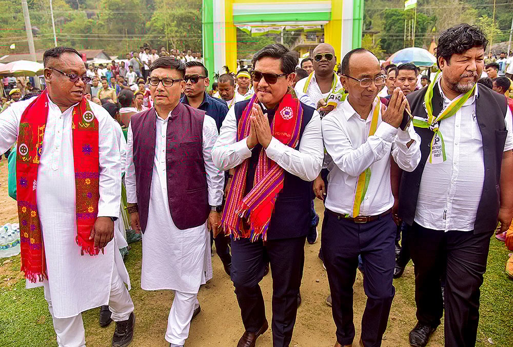Assam polls: Conrad Sangma campaigns for Ganseng B Sangma