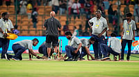 KKR Vs PBKS, IPL 2026: Why Did Play Stop At Kolkata's Eden Gardens? AP : Groundsmen clean the playing surface after Royal Challengers Bengaluru won their Indian Premier League cricket match against Chennai Super Kings in Bengaluru.