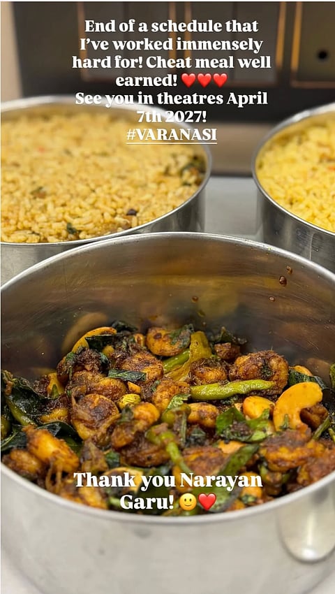 Prithviraj Sukumaran  celebrates with a well-earned cheat meal