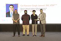 Col Ranveer Singh Jamwal receiving the Adventure Icon of the Year Award