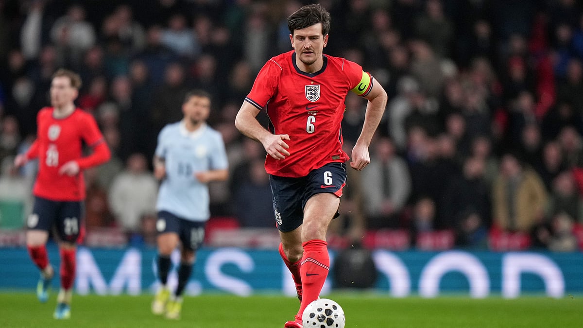 England's Harry Maguire in action during the international friendly soccer match between England and Uruguay in London, Friday, March 27, 2026.  - | Photo: AP/Alastair Grant