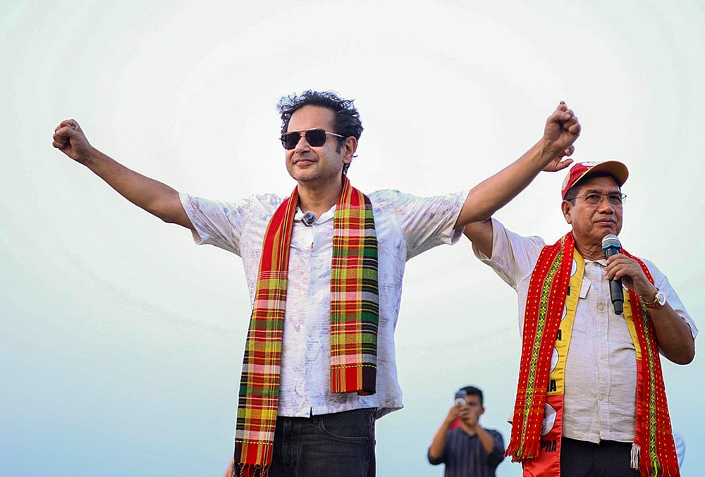 Tripural polls: Pradyot Kishore Manikya Debbarma campaigns in Agartala