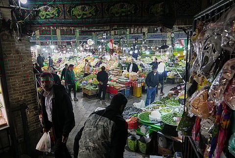 People shop at Tajrish bazaar in Tehran, Iran.