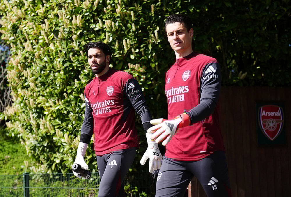 Arsenal training for ucl quarter-final against Sporting CP-Kepa Arrizabalaga