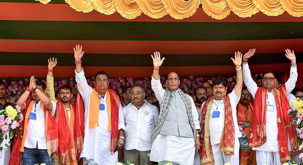 WB polls: Rajnath campaigns in North 24 Parganas