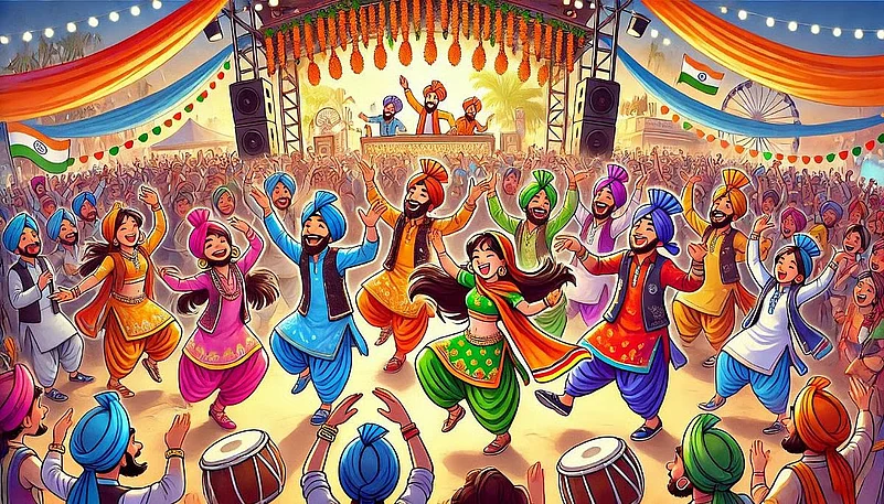 Vibrant Bhangra dance festival celebration