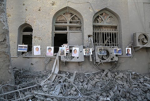 A general view of the destruction at the Sharif University of Technology, targeted by the US and Israel, on April 07, 2026 in Tehran, Iran. 