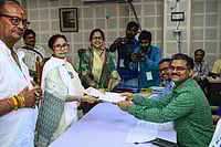 Tax Raids on TMC Candidate, Proposer of Mamata Banerjee’s Nomination Before Polls | Photo: @AITCofficial/X via PTI : In this image posted on April 8, 2026, West Bengal Chief Minister and TMC candidate from Bhabanipur constituency, Mamata Banerjee, files her nomination in the state Assembly elections, in Kolkata.