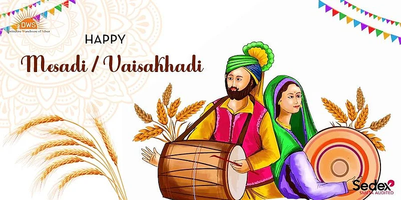 Happy Mesadi / Vaisakhadi harvest festival banner