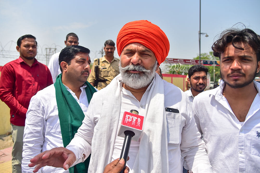 Rakesh Tikait in Prayagraj