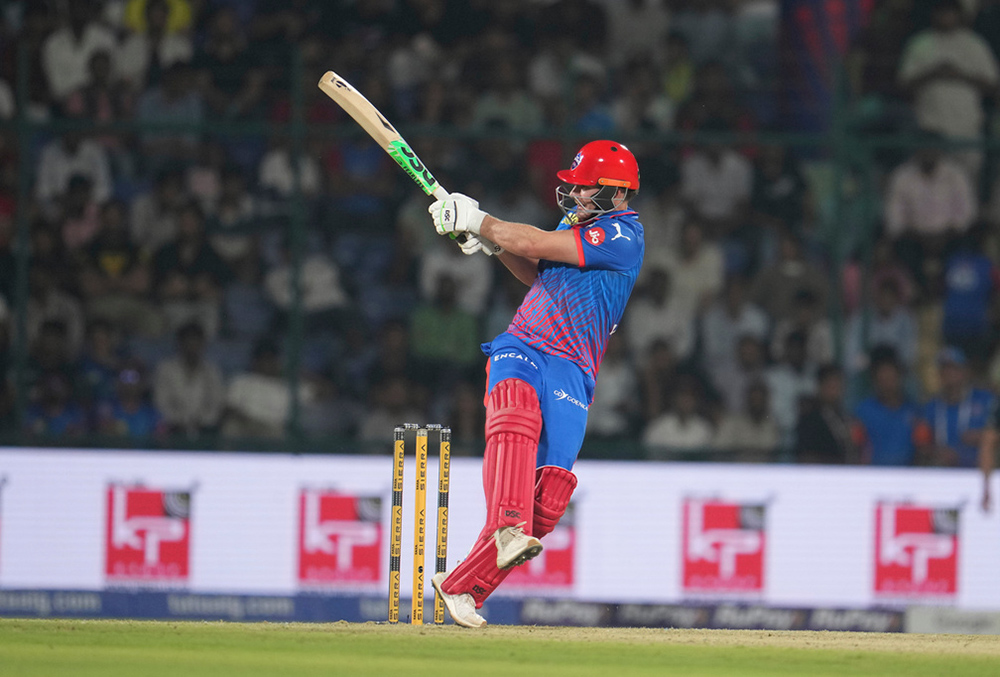 Delhi Capitals' David Miller plays a shot during the Indian Premier League cricket match between Delhi Capitals and Gujarat Titans in New Delhi.