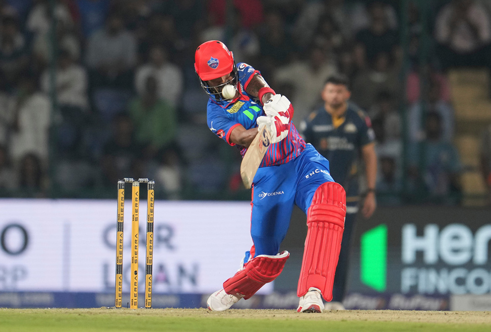 Delhi Capitals vs Gujarat Titans IPL 2026 cricket match-KL Rahul hits a six