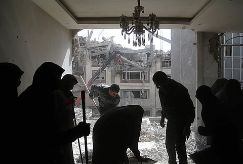 Search and rescue teams are conducting operations in homes damaged by US and Israeli missile strikes carried out at midnight in Ray, south of Tehran, Iran on March 27, 2026. 