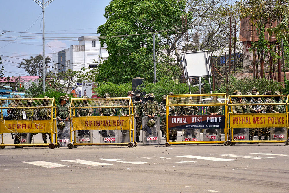 Situation remains tense but calm after violence over bomb attack in Bishnupur