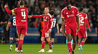 English Premier League Matchday 32 Preview: Key Matchups, Players To Watch, Injury List – All You Need To Know | Photo: AP/Aurelien Morissard : Liverpool's Ibrahima Konate bows his head at the end of the Champions League quarterfinal first leg soccer match between Paris Saint-Germain and Liverpool in Paris, Wednesday, April 8, 2026.