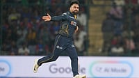 | Photo: AP/Manish Swarup : Gujarat Titans' Rashid Khan celebrates the wicket of Delhi Capitals' Nitish Rana during the Indian Premier League cricket match between Delhi Capitals and Gujarat Titans in New Delhi.