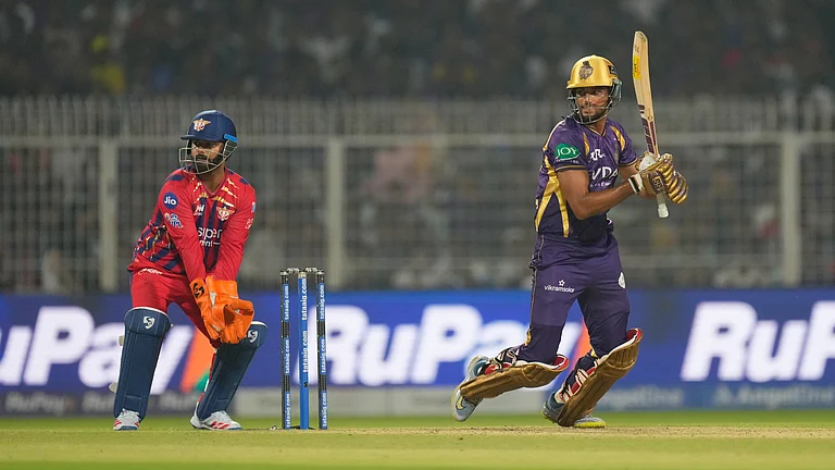 IPL 2026 KKR vs LSG Live Score: Kolkata Knight Riders take on Lucknow Super Giants in the IPL 2026 match at Eden Gardens. - AP/Bikas Das