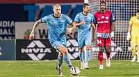 Jamshedpur 1-1 Mumbai City Highlights, ISL: Men Of Steel Rescue Dramatic Draw Against Islanders | Photo: Instagram/mumbaicityfc : Mumbai City FC's Joni Kauko in action during the Indian Super League match against Jamshedpur FC on April 9, 2026.