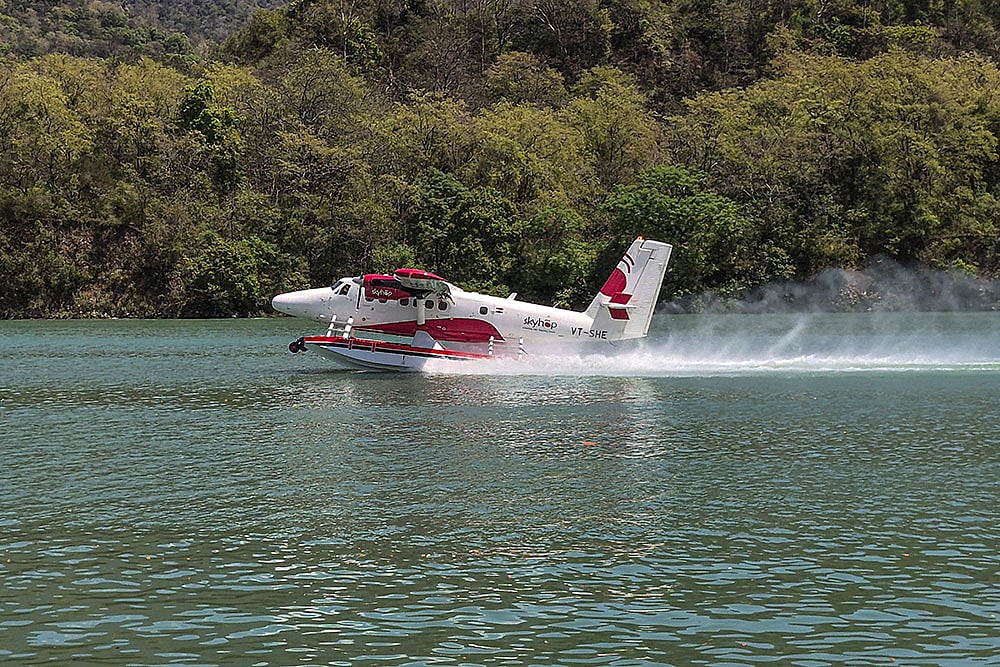 Seaplane conducts test run over Ganga in Rishikesh