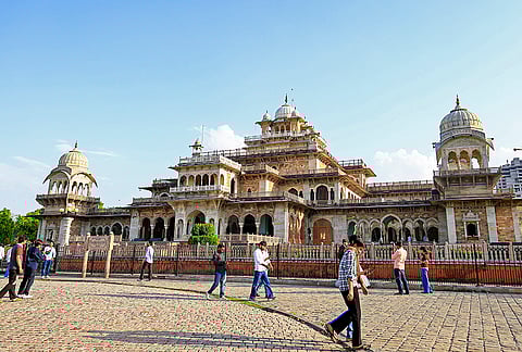 Visitors at the Albert Hall Museum, in Jaipur, Rajasthan.