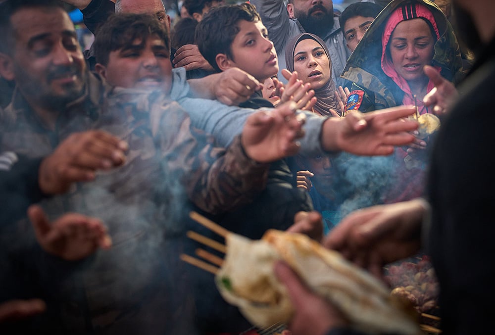 Displaced Lebanese families tent encampment