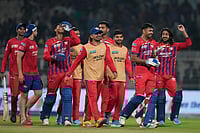 | Photo: AP/Bikas Das : Lucknow Super Giants' Mukul Choudhary with teammates celebrate the win over Kolkata Knight Riders in the Indian Premier League cricket match between Kolkata Knight Riders and Lucknow Super Giants in Kolkata, India.
