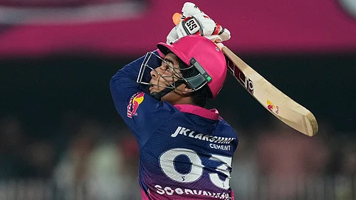 AP : Vaibhav Sooryavanshi bats during the Indian Premier League cricket match between Rajasthan Royals and Royal Challengers Bengaluru in Guwahati.