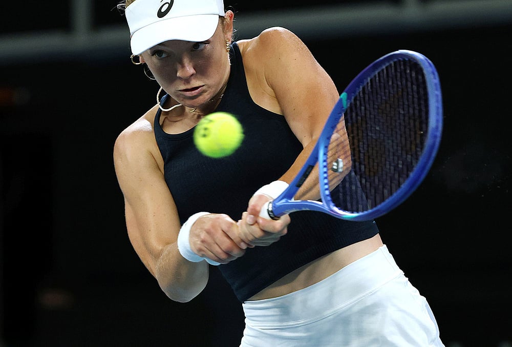 Billy Jean Cup tennis British vs Australia match-Britains Katie Swan 