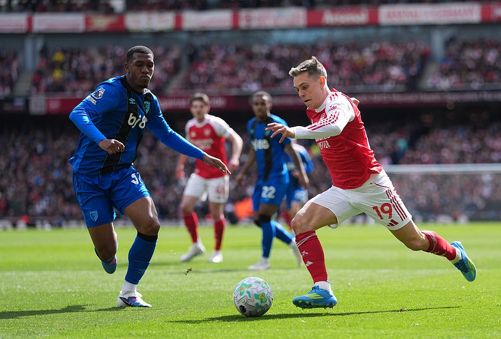 Arsenal vs Bournemouth Premier League soccer-Leandro Trossard