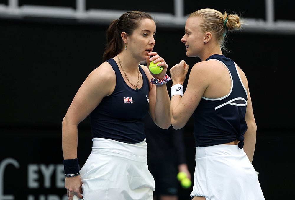 Billy Jean Cup tennis British vs Australia match-Harriet Dart and Jodie Burrage