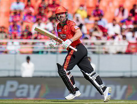 Sunrisers Hyderabad's Travis Head during the Indian Premier League (IPL) 2026 cricket match between Punjab Kings and Sunrisers Hyderabad, at MYS Cricket Stadium in New Chandigarh.