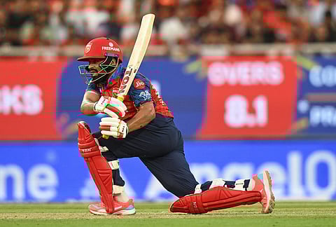 Punjab Kings' Prabhsimran Singh bats during the Indian Premier League cricket match between Punjab Kings and Sunrisers Hyderabad in New Chandigarh.
