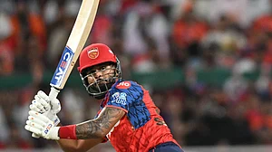 AP Photo : Shreyas Iyer in action against Sunrisers Hyderabad in IPL 2026 clash at Mullanpur.