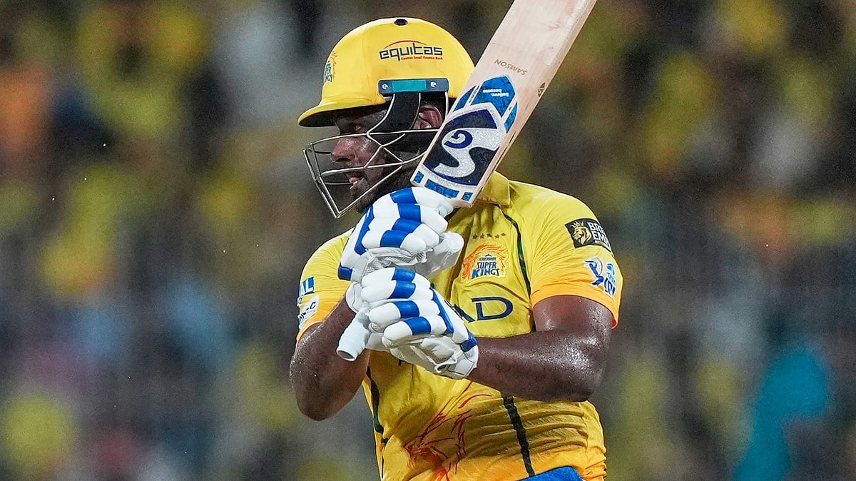 Sanju Samson in action for CSK against DC in IPL 2026 clash at MA Chidamabaram Stadium in Chennai.  - AP Photo