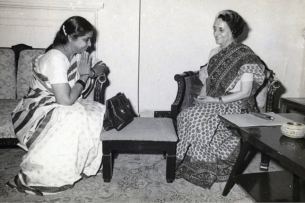 Indira Gandhi with Asha Bhosle