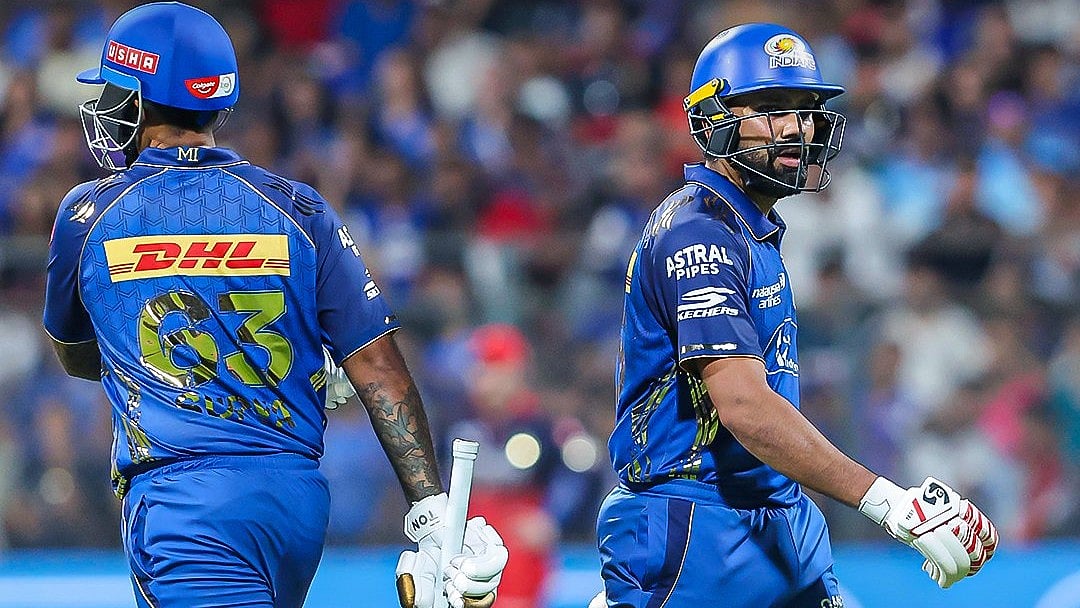 Rohit Sharma gets retired hurt after scoring 19 off 13 balls against RCB. - X/Star Sports