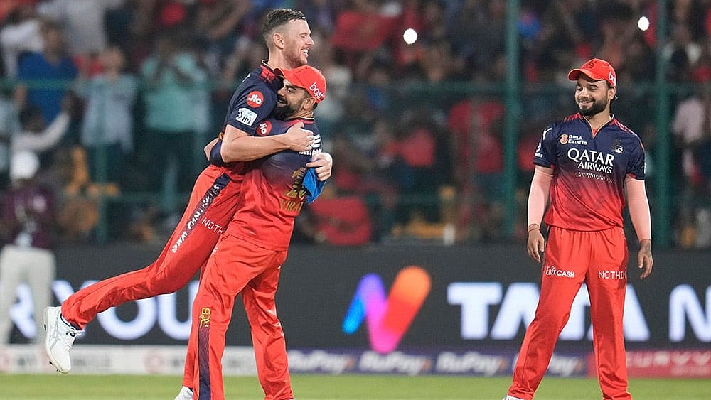 Josh Hazlewood missed out the match against MI today at the Wankhede Stadium. - | Photo: AP/Aijaz Rahi