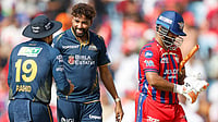LSG Vs GT LIVE Score, IPL 2026: Prasidh Krishna Strikes Again, Nicholas Pooran Departs | LSG - 117/5 (16) IPL/X : GT players celebrating a wicket of Rishabh Pant during IPL 2026 clash with LSG at Ekana Stadium.