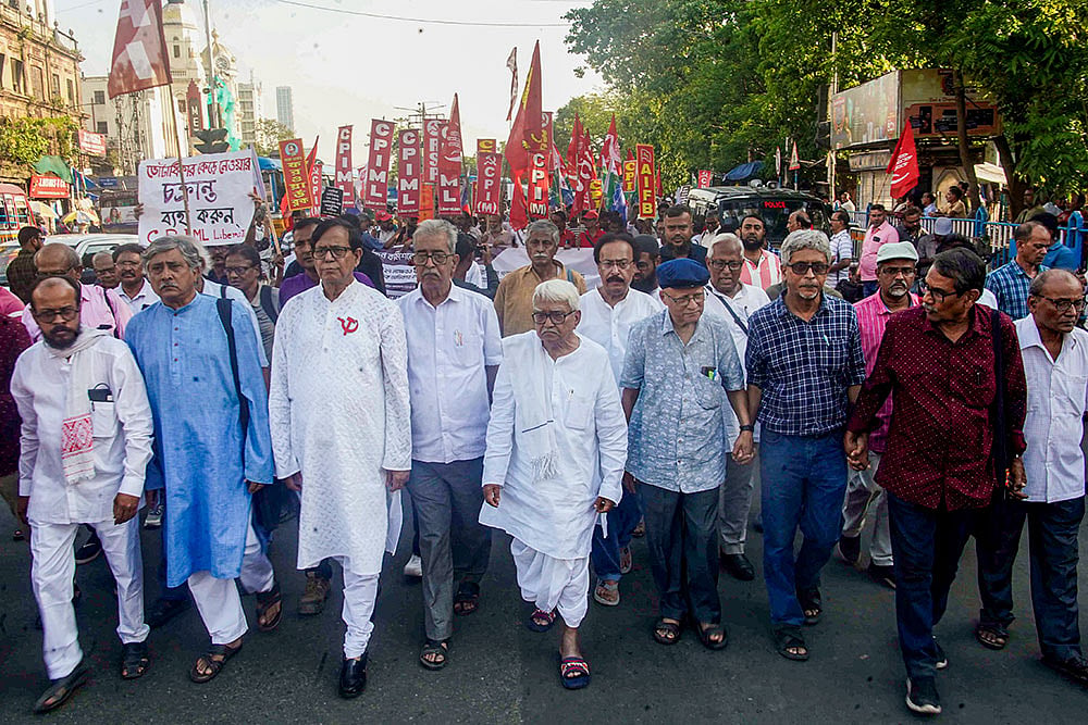 WB polls: Left Front protest against SIR in Kolkata