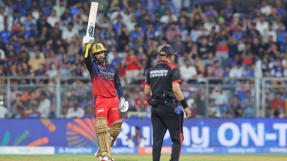 Rajat Patidar celebrating his half-century during MI vs RCB IPL 2026 match at Wankhede Stadium in Mumbai.  - IPL/X