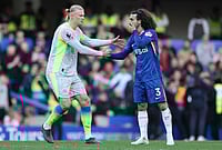 Chelsea 0-3 Man City, Premier League: MCFC Win As Guardiola's Side Look To Close In On Arsenal | Photo: AP/Ian Walton : Manchester City's Erling Haaland shakes hands with Chelsea's Marc Cucurella after the Premier League soccer match between Chelsea and Manchester City in London.