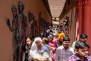 | Photo: PTI/Shiva Sharma : People visit the Jallianwala Bagh on the 107th anniversary of the Jallianwala Bagh massacre, in Amritsar, Punjab. Hundreds of people protesting peacefully against the Rowlatt Act were gunned down by British forces without any provocation on this day in 1919.