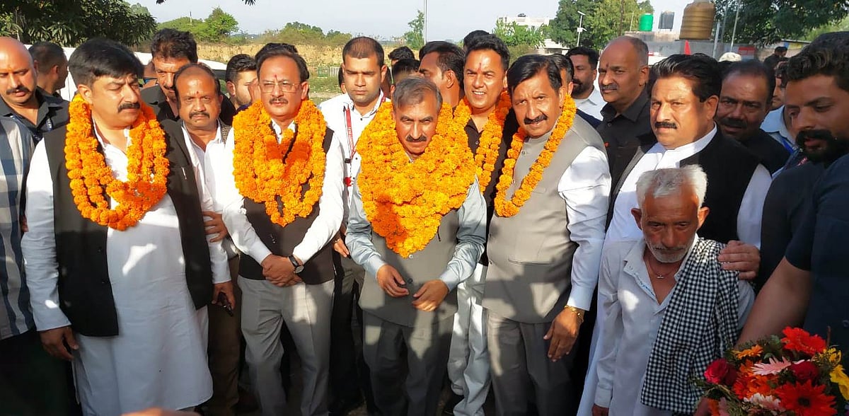 CM Sukhvinder Singh Sukhu Lays Foundation For Una Bulk Drug Park with other dignitaries