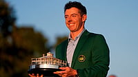 The Masters: How Rory McIlroy Joined Jack Nicklaus, Nick Faldo, Tiger Woods With Back-To-Back Trophies AP : Rory McIlroy, of Northern Ireland, holds the trophy after winning the Masters golf tournament at the Augusta National Golf Club.