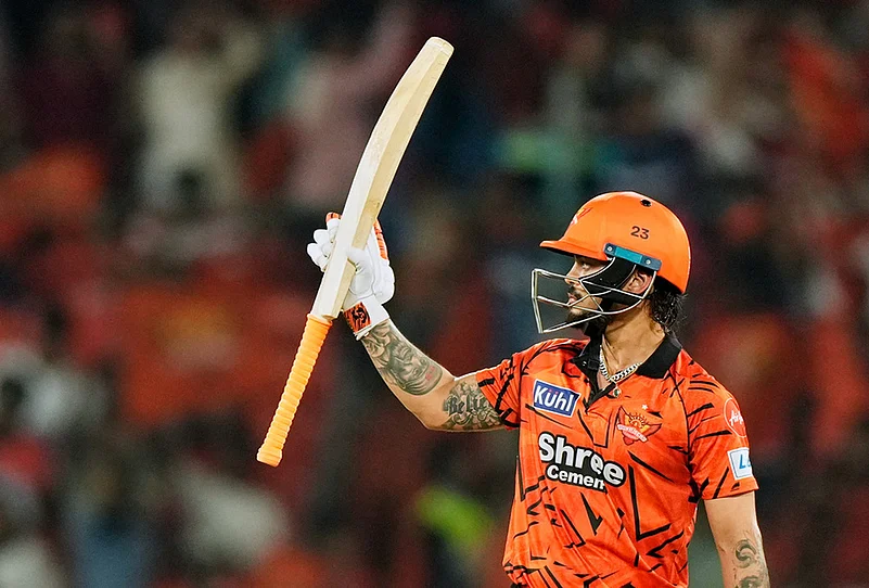 SRH vs RR IPL 2026 Indian Premier League Match 21 photos-Ishan Kishan celebrates his fifty