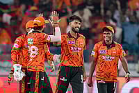 SRH Vs RR, IPL 2026: Debutants Praful Hinge, Sakib Hussain Power SunRisers To 57-Run Win | Photo: PTI/Shahbaz Khan : Sunrisers Hyderabad's Praful Hinge, second right, with teammates celebrates after the wicket of Rajasthan Royals' Vaibhav Sooryavanshi during the Indian Premier League (IPL) 2026 T20 cricket match between Sunrisers Hyderabad and Rajasthan Royals, at Rajiv Gandhi International Stadium in Hyderabad, Telangana.